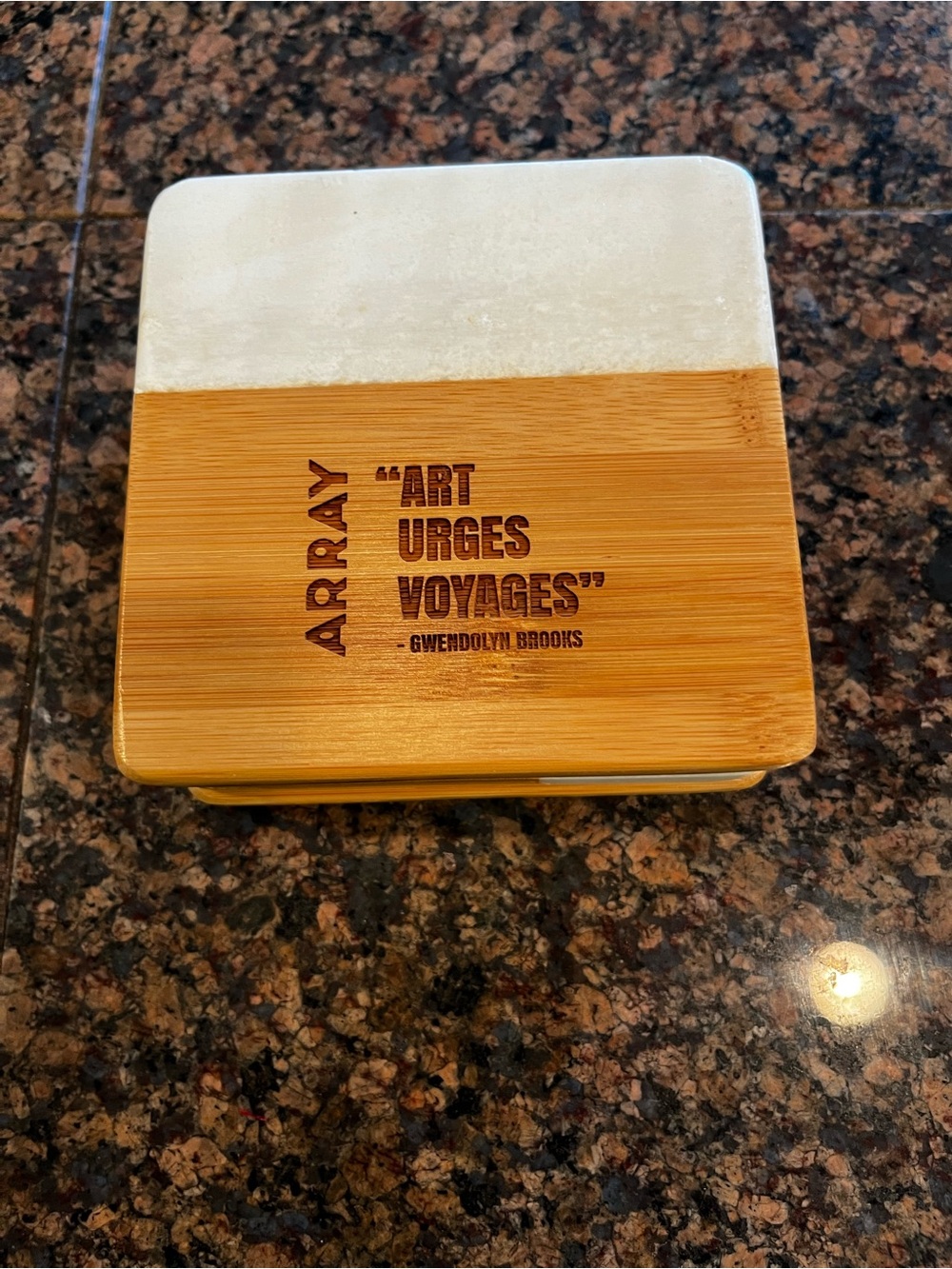 Array Coasters with Gwendolyn Brooks Quote